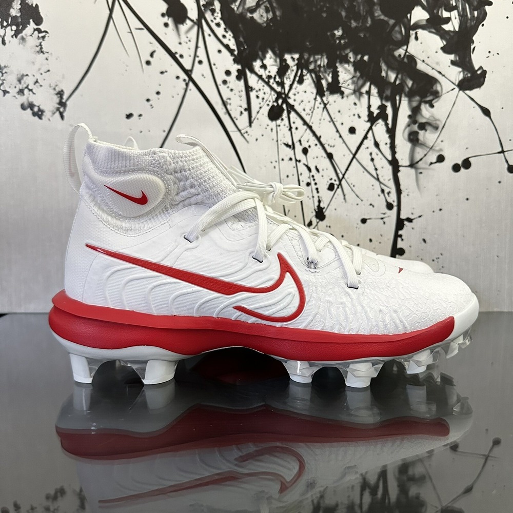 Nike‎ Alpha Huarache NXT MCS Baseball Cleats Mens Size 14 DJ6519 001 White Red